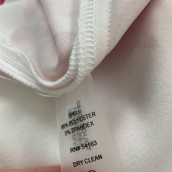 TOMMY HILFIGER Ivory White Pink Floral Sheath Dress Size 8 Cocktail Wedding Work - Picture 5 of 7